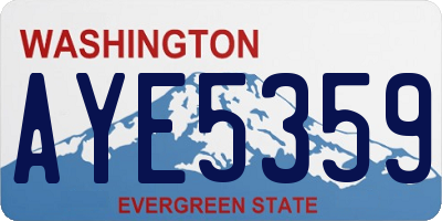 WA license plate AYE5359