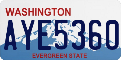 WA license plate AYE5360