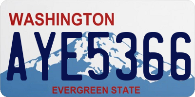 WA license plate AYE5366