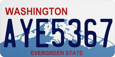WA license plate AYE5367