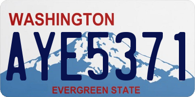 WA license plate AYE5371