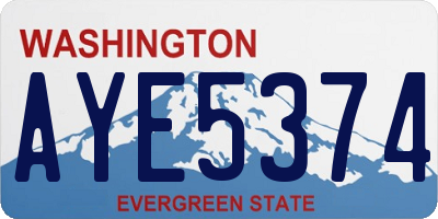 WA license plate AYE5374