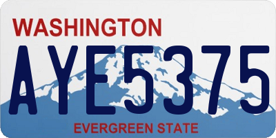 WA license plate AYE5375