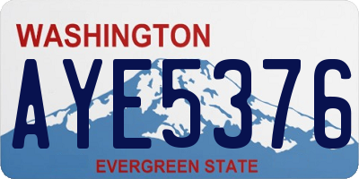 WA license plate AYE5376