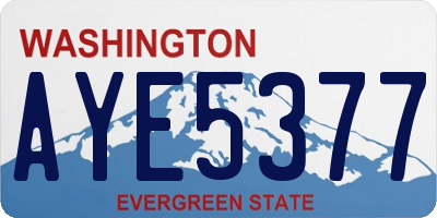 WA license plate AYE5377