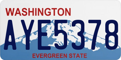 WA license plate AYE5378