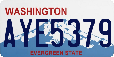 WA license plate AYE5379