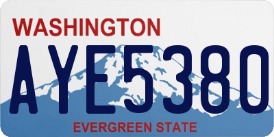 WA license plate AYE5380