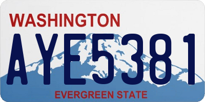 WA license plate AYE5381