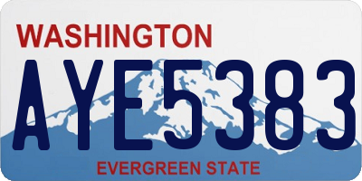 WA license plate AYE5383