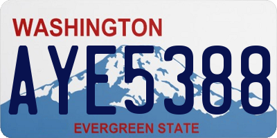WA license plate AYE5388