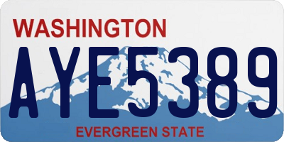 WA license plate AYE5389