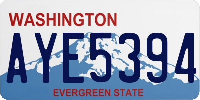 WA license plate AYE5394