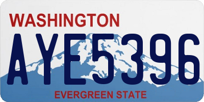 WA license plate AYE5396