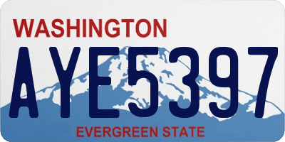 WA license plate AYE5397