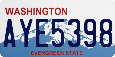 WA license plate AYE5398