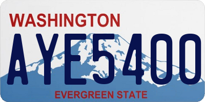 WA license plate AYE5400