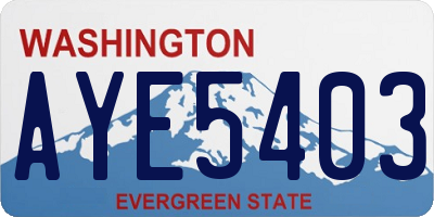 WA license plate AYE5403