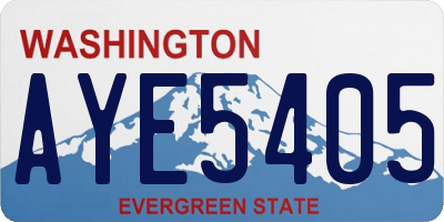 WA license plate AYE5405