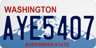 WA license plate AYE5407