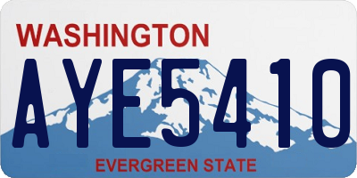 WA license plate AYE5410