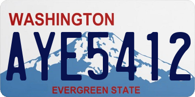 WA license plate AYE5412