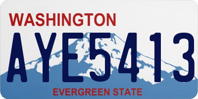 WA license plate AYE5413