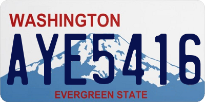WA license plate AYE5416