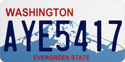 WA license plate AYE5417