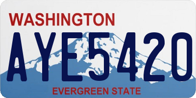 WA license plate AYE5420