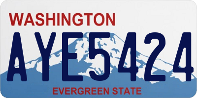 WA license plate AYE5424