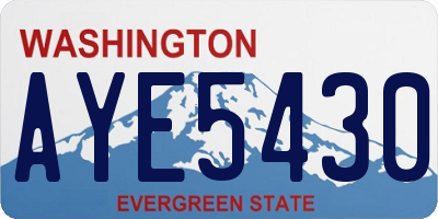 WA license plate AYE5430