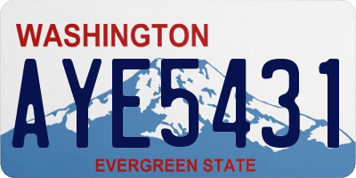 WA license plate AYE5431
