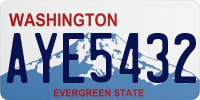 WA license plate AYE5432