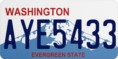 WA license plate AYE5433