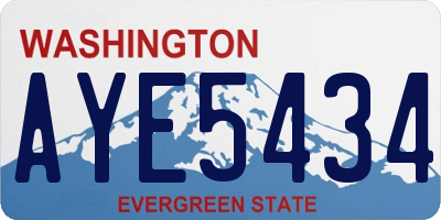 WA license plate AYE5434