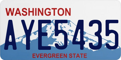 WA license plate AYE5435