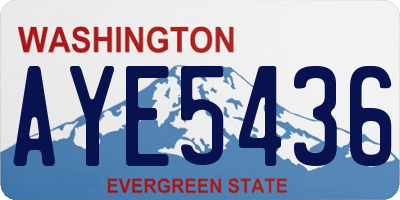 WA license plate AYE5436