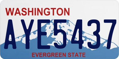 WA license plate AYE5437