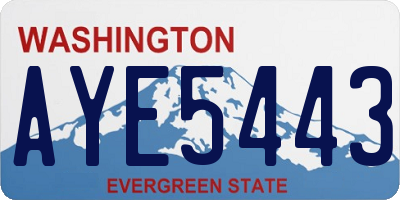 WA license plate AYE5443
