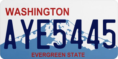 WA license plate AYE5445
