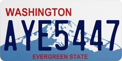 WA license plate AYE5447