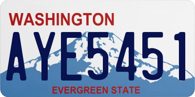 WA license plate AYE5451