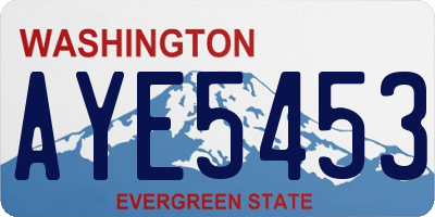 WA license plate AYE5453