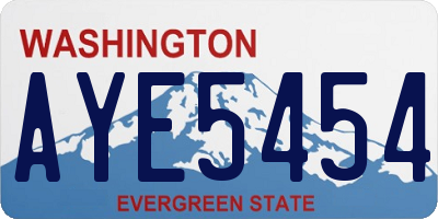 WA license plate AYE5454