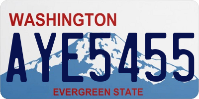 WA license plate AYE5455