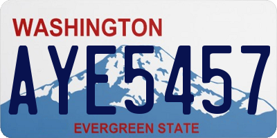 WA license plate AYE5457