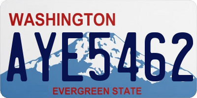 WA license plate AYE5462