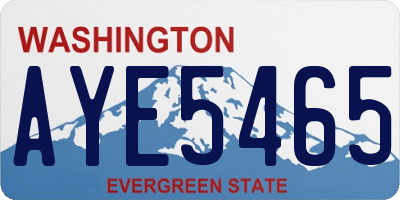 WA license plate AYE5465