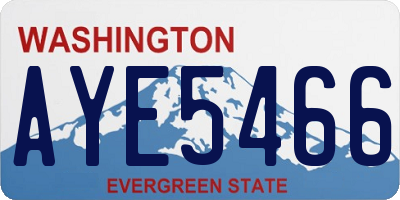 WA license plate AYE5466